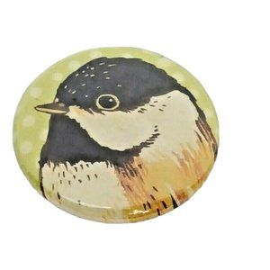 2010 Badgebomb Susie Ghahremani Art Button Pin Sparrow Chickadee Boygirlparty